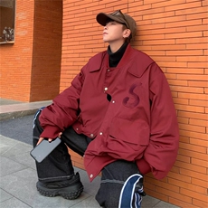 新款美式复古设计感飞行服夹克外套男女宽松棒球服潮牌JK9248-p60，男装夹克，星座1008-1