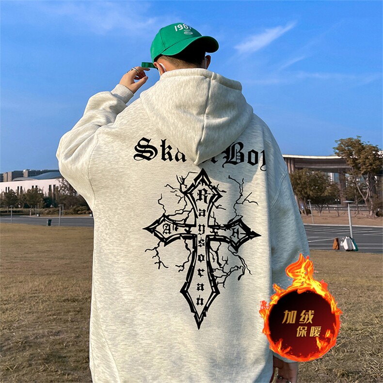 500克重磅秋冬美式加绒加厚卫衣外套DL1606常规特P35加绒特40,男装卫衣,电商A486