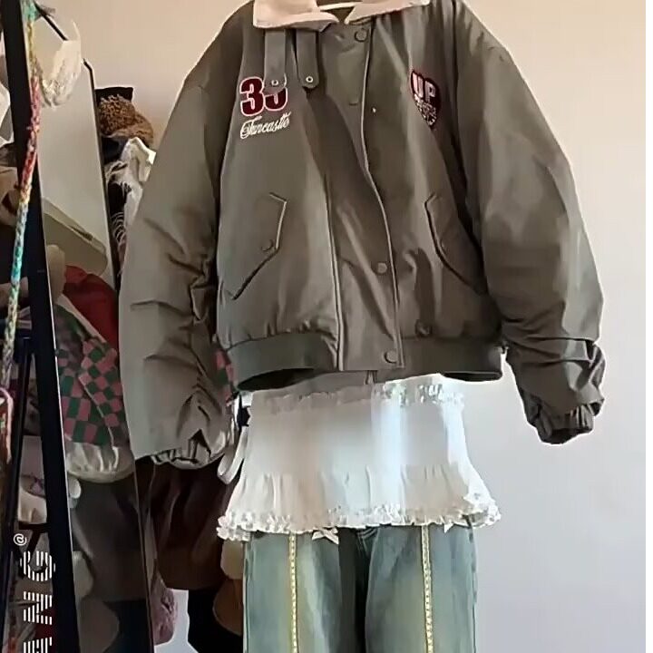 【有货】DM71-P80美式羊羔毛翻领棉服外套女冬季新款加厚保暖棉衣图片