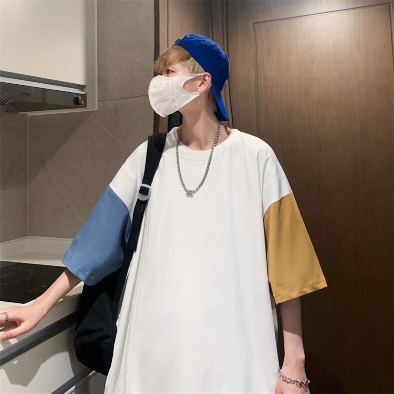 潮牌纯色t恤男短袖夏季新款宽松情侣潮流半袖体恤日系男装上衣,男装T恤,星座1013