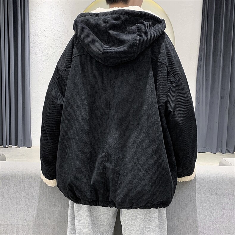 DM72-P120现货男装冬款加厚宽松灯芯绒中性情侣港风棉衣外套,男装棉衣,电商D321-1
