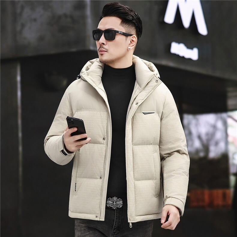 2025新款冬季短款90绒子白鸭绒羽绒服外套中年男装加厚羽绒服夹克,男装夹克,钱塘723