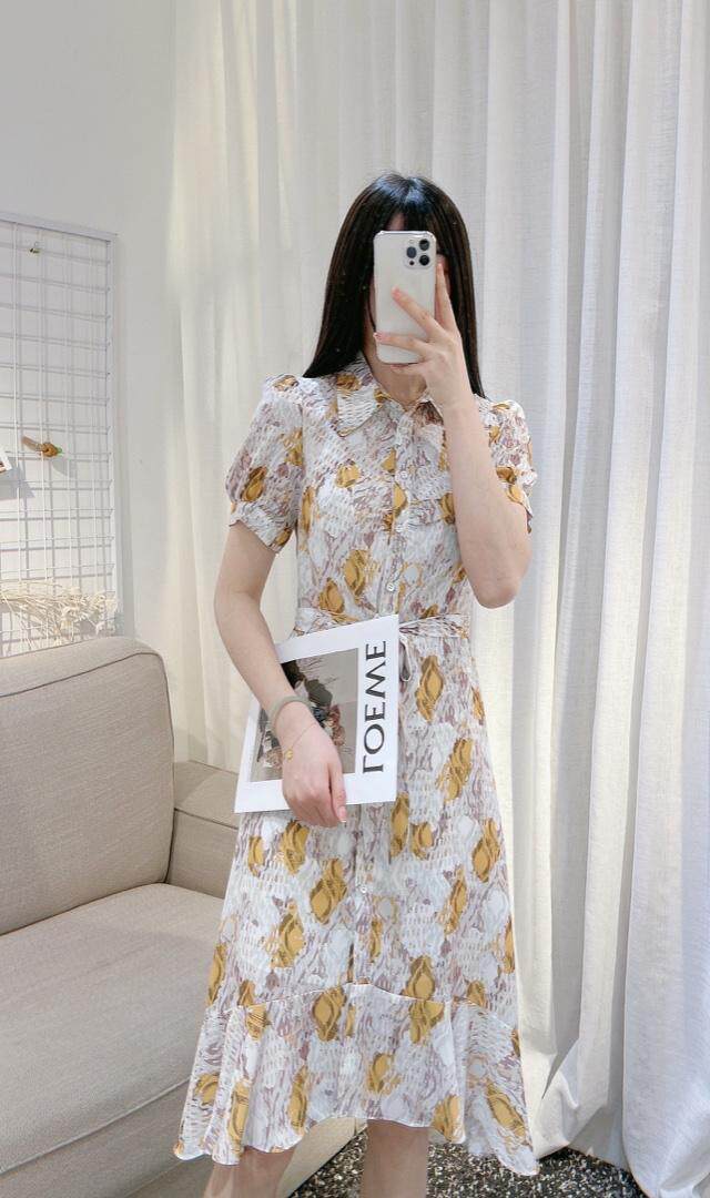 DINOBIENS【现货】夏季新款定制复古花连衣裙，女装连衣裙，迪诺比亚