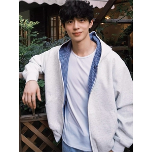 [网图]春季高品质新款卫衣格子拼接休闲外套男C61306-TP45 89图片