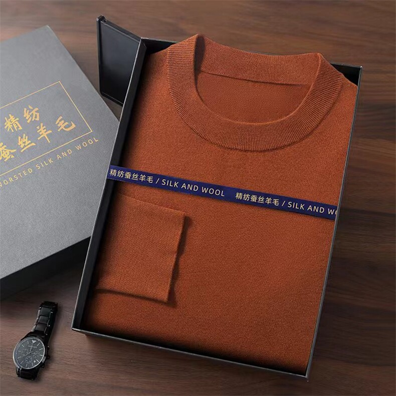2025年秋季时尚百搭休闲圆领套头长袖,男装针织衫/毛衣,森墨