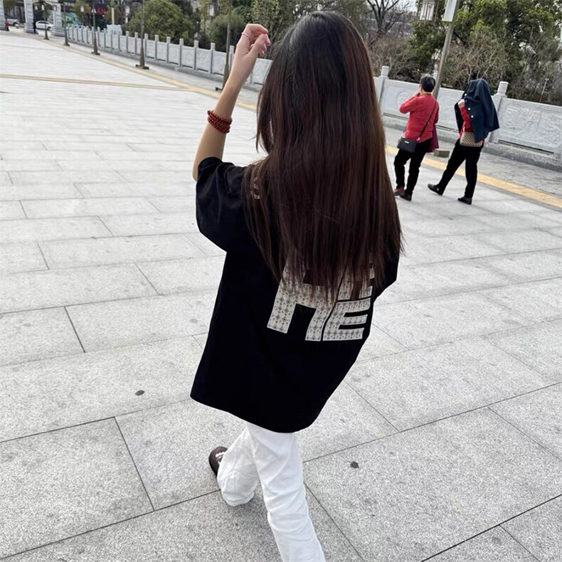 万针全刺绣工艺抖音得物高品质260克重磅纯棉双纱美式高街短袖T恤,男装T恤,电商A486
