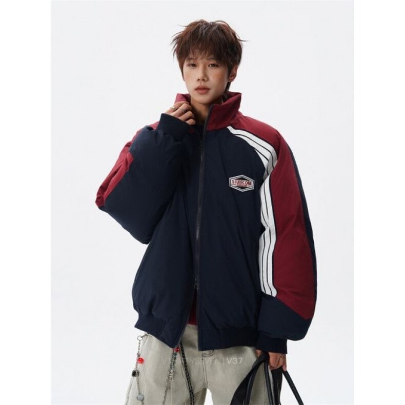 W11014-P98网图现货美式潮牌立领工装棉服加厚保暖棉衣休闲外套,男装棉衣,星座1608