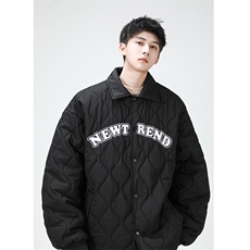 夹克棉衣男潮牌冬翻领字母痞帅棒球服外套大码棉服M0781-P95，男装棉衣，星座308B-2