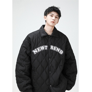 夹克棉衣男潮牌冬翻领字母痞帅棒球服外套大码棉服M0781-P95图片
