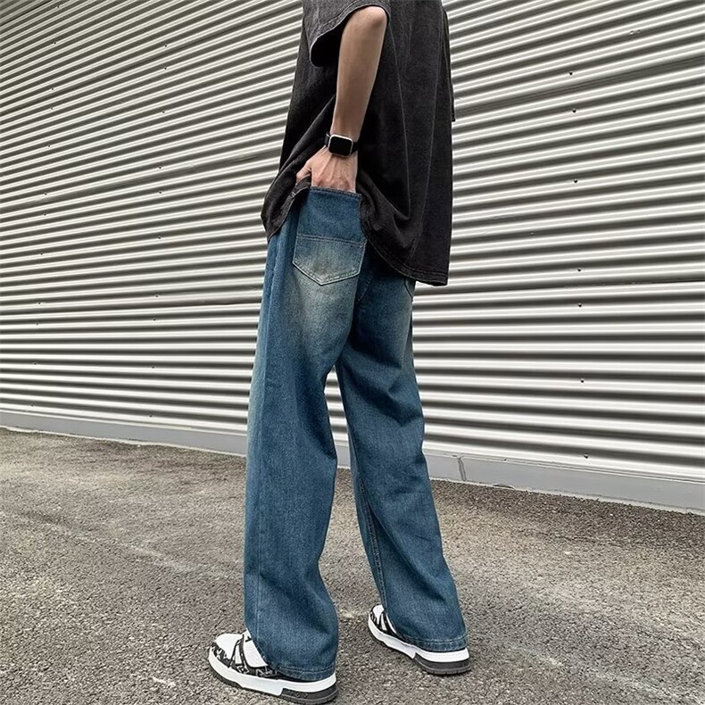 青春流行ins男直筒水洗牛仔裤P40,男装牛仔裤,星座1116-2