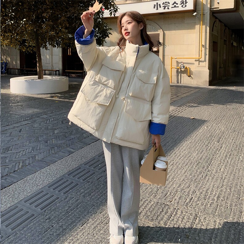 现货撞色加厚羽绒服50绒,女装羽绒服,菡迪欧娜