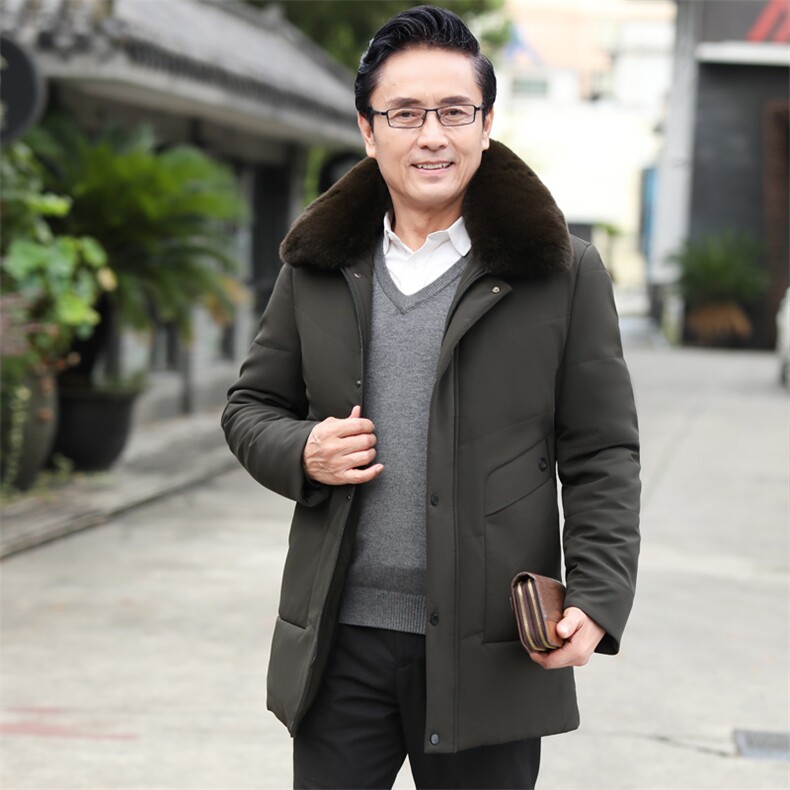 8819/父亲冬季棉袄爸爸冬装外套中长款加绒加厚老人棉服外套,男装棉衣,星座1216（原钱塘722）