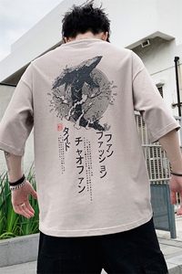 复古原宿风情侣短袖t恤男士休闲百搭五分中袖上衣男装 DS342TP25图片
