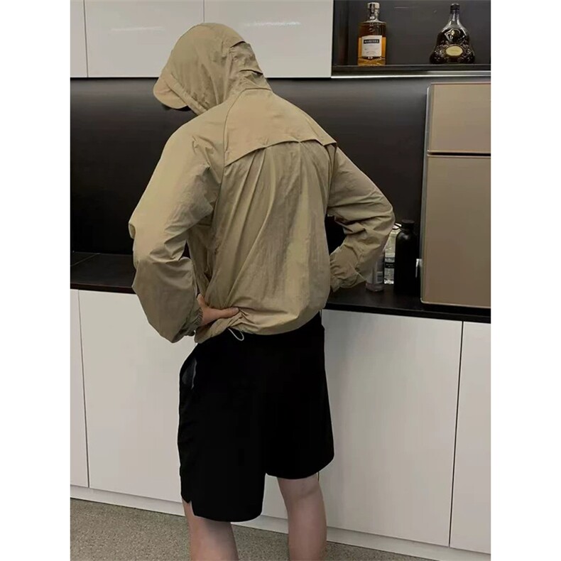 现货冰丝连帽防晒衣轻薄网眼透气户外运动拼接外套男A699-P45,男装防晒衣,星座1505
