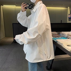夏季新款气质纯色长袖衬衫男潮流简约青春流行百搭潮上衣，男装衬衫，星座410-6（原星座1304-1）