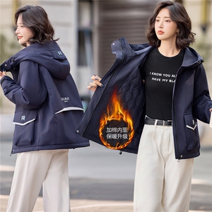 现货2025年冬季新款夹棉保暖棉衣派克服图片
