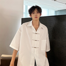 个性潮男衬衫纯色百搭A071-C88-P40，男装衬衫，电商A071