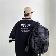 夏装宽松短袖POLO衫男士撞色印花T恤P001P35，男装Polo衫，电商C323