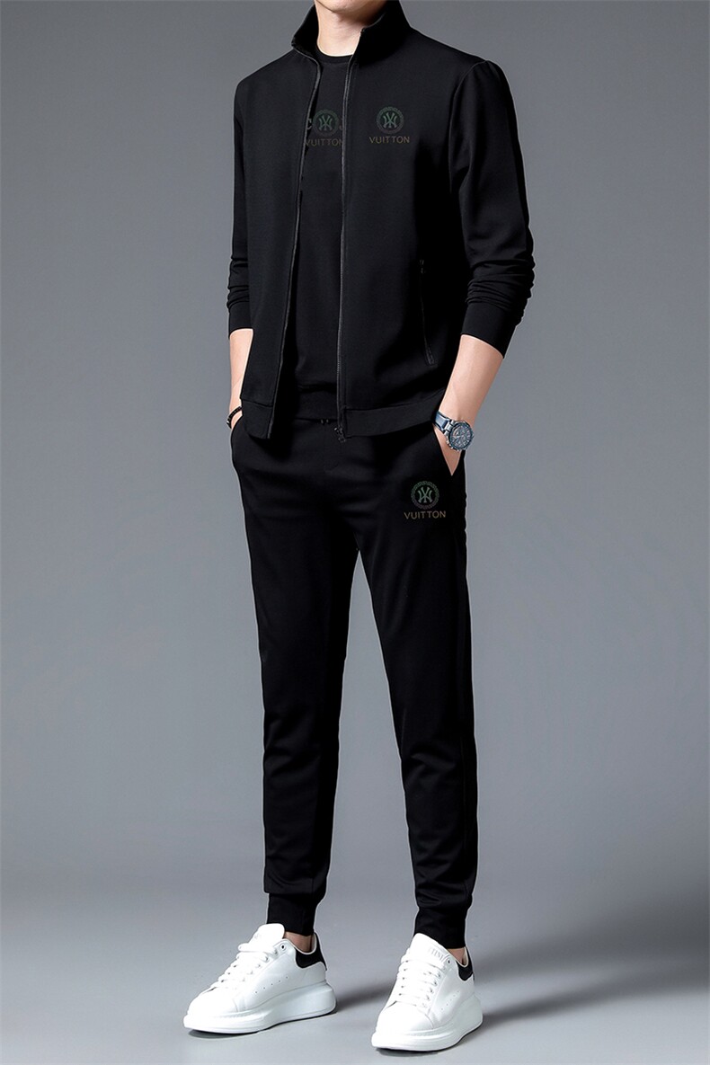 2023新款男士秋季休闲印花夹克裤子套装两件套中年时尚运动潮,男装休闲套装,电商B212（原钱塘6029）
