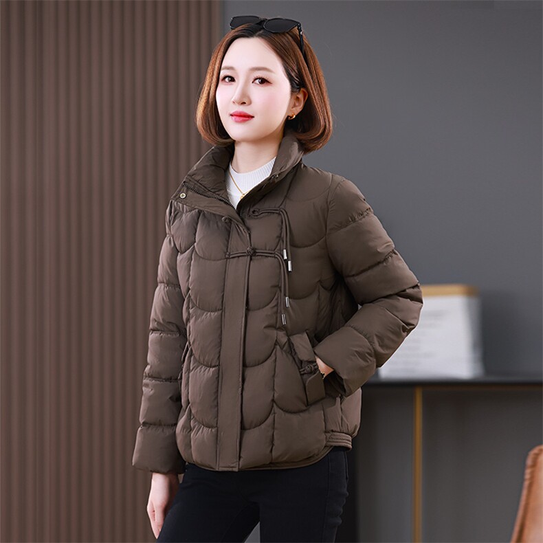 中年妈妈短款羽绒服女冬季2024新款小个子立领防寒保暖白鸭绒外套，女装棉衣/棉服，雪樱依海