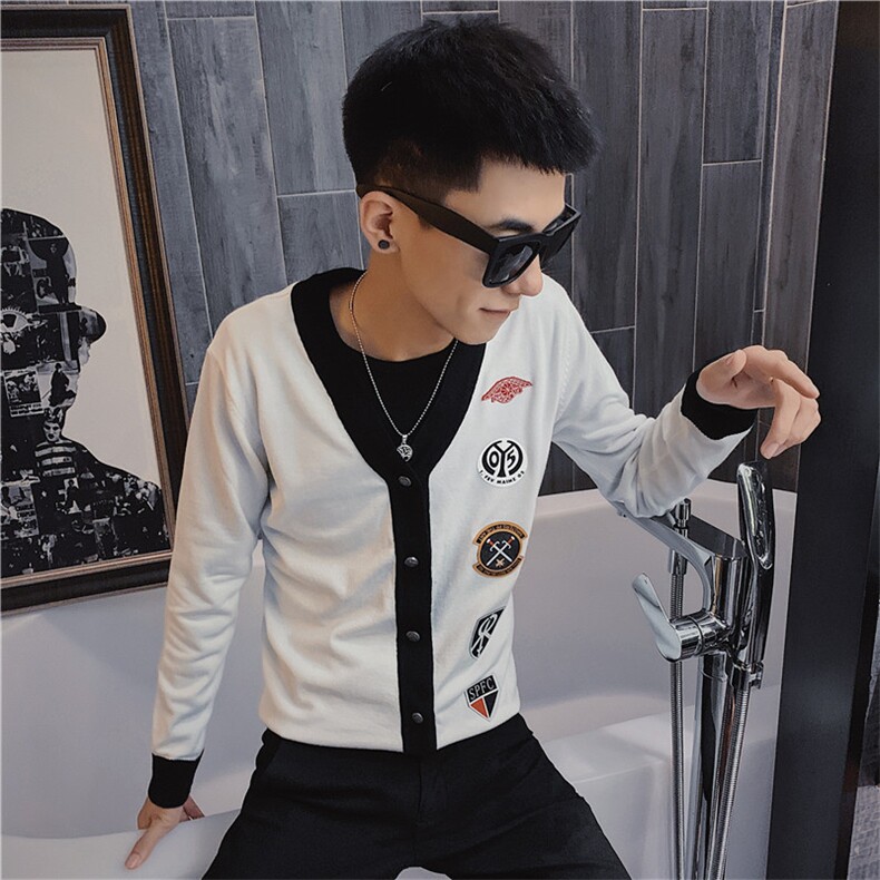 3秋季潮男装针织衫外套社会精神小伙开衫修身毛衣C301B-KS02,男装针织衫/毛衣,电商C301B
