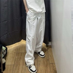 现货 白色速干工装裤男女夏季薄款降落伞兵裤子阔腿裤WLK244-P45图片