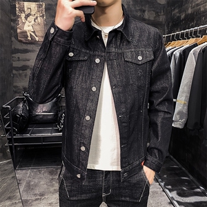 店主风男士牛仔外套秋季新款衣服韩版潮流大码百搭夹克8123-P75图片