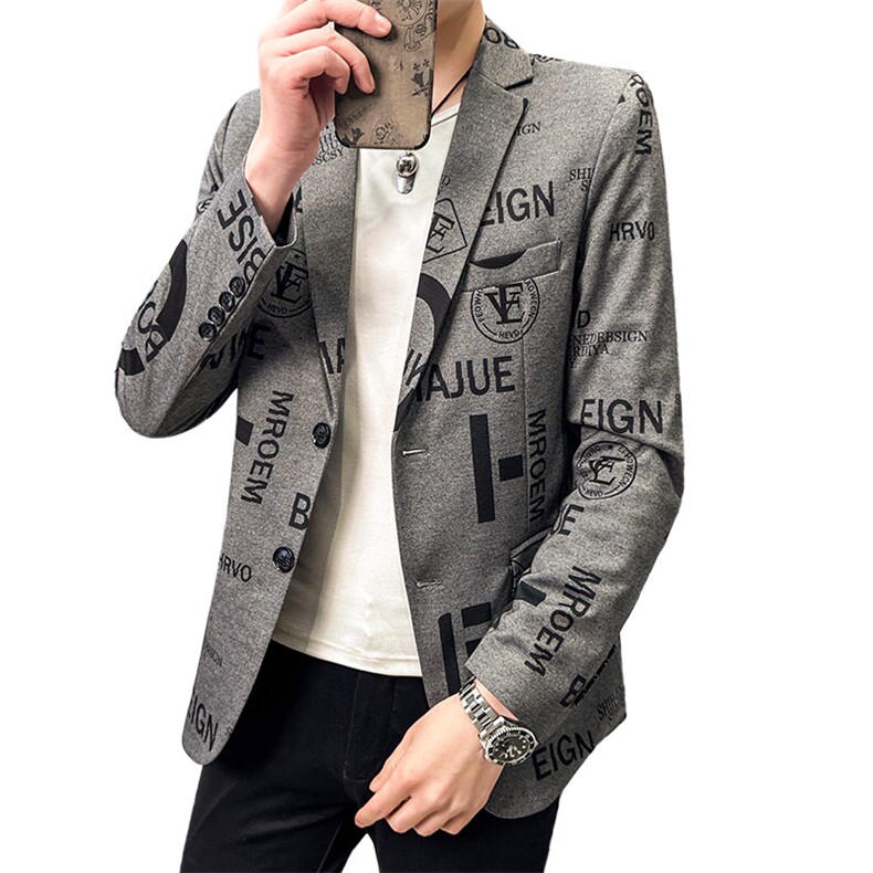 春秋帅气休闲韩版修身提花男士小西服两扣西服XZ613B-5310-P70,男装西服,星座613B