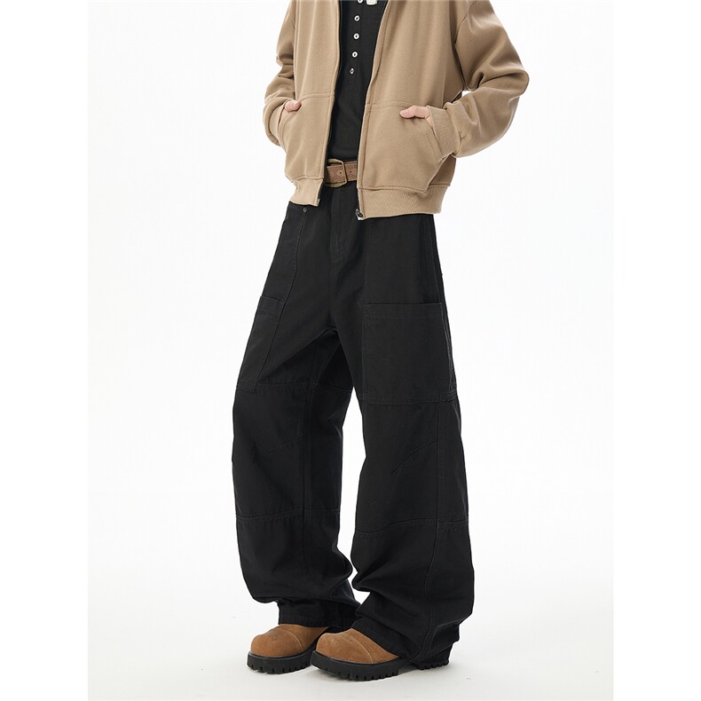 6146-秋冬现货高品多段式拼接工装100棉休闲裤(P58X98)1，男装休闲裤，电商C315