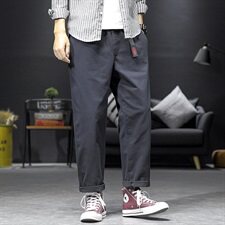 2021秋冬新沙发墙日系大码男腰带宽松绣花休闲裤长裤K563-P45，男装休闲裤，电商A001