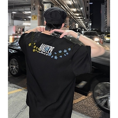 万针全刺绣解构设计260克重磅双纱纯棉高品质美式高街短袖T恤特33，男装T恤，电商A486