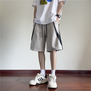 抖音品质麂皮绒拼接设计夏季新款宽松短裤B315-K24181-特P35控68图片