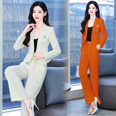 职业小西装套装女高级感2022秋装新款气质名媛女神范阔腿裤两件套，女装套装/套裙，韩美纤衣