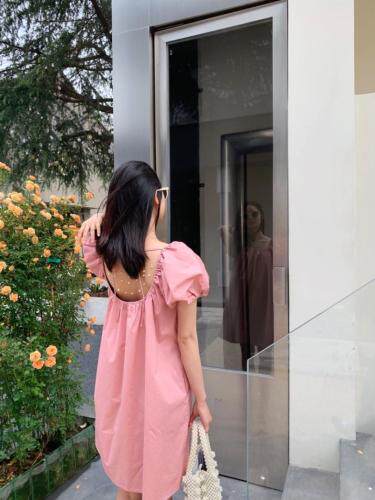 珍珠带连衣裙，女装连衣裙，HE