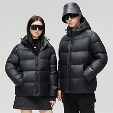 2023款羽绒服男冬款白鸭绒黑金款外套潮流男装连帽上衣YR301-P110，男装羽绒服，星座1210A