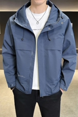 新款户外休闲冲锋衣连帽外套男士潮牌工装美式多口袋夹克2522-P60，男装夹克，星座1403A