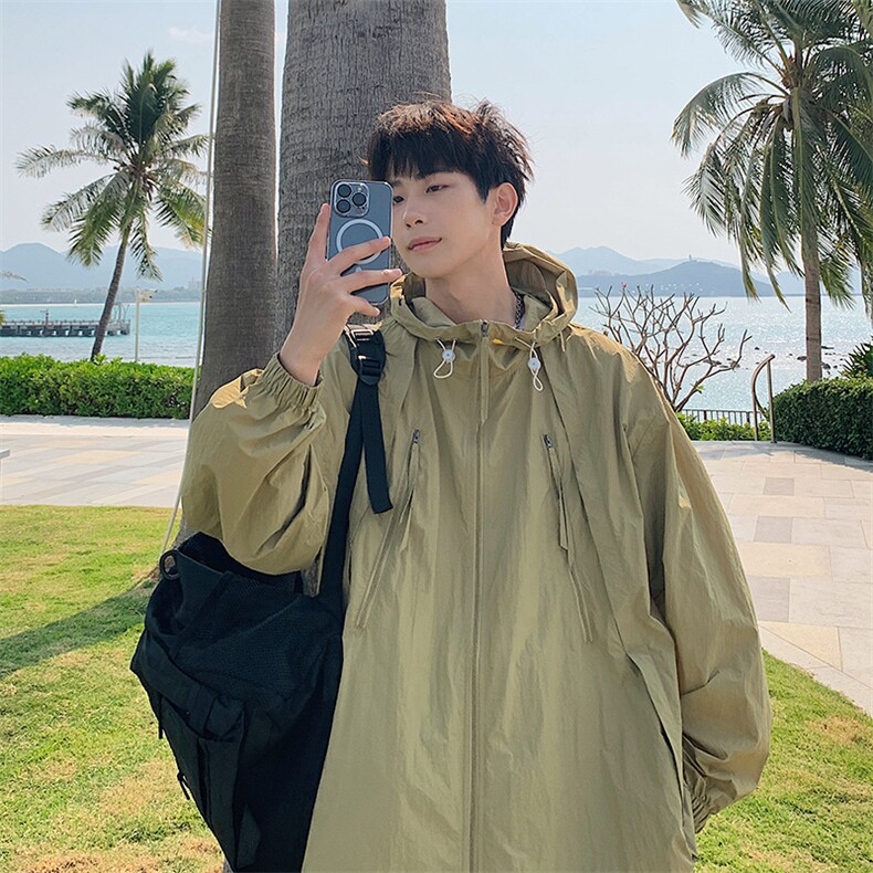 F707P58防晒指数50+薄款宽松大码港风防晒衣夹克皮肤衣，男装防晒衣，星座1204-3
