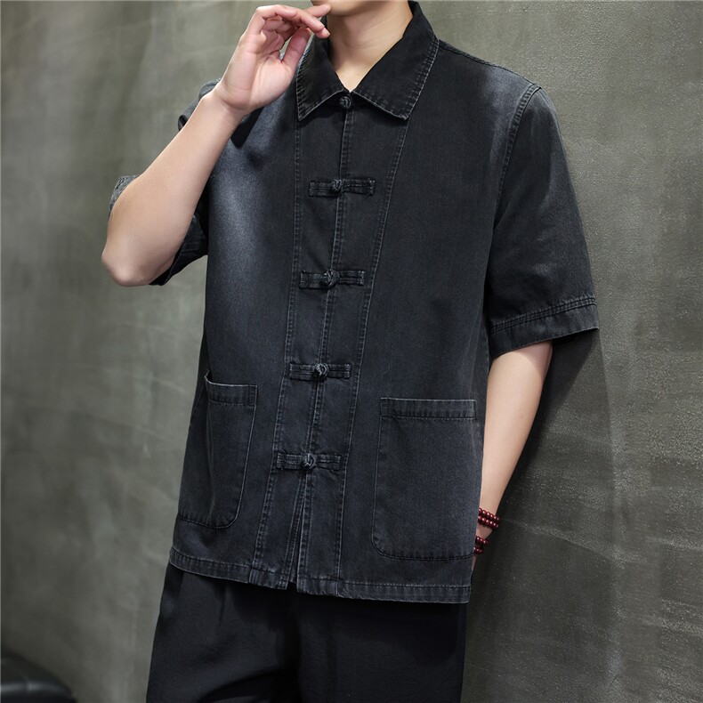 2026夏季新款风休闲宽松大码牛仔T恤CS2604,男装T恤,电商A008