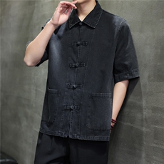 2026夏季新款风休闲宽松大码牛仔T恤CS2604，男装T恤，电商A008