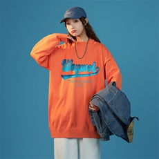 216-2-M32-P45秋冬上新休闲简约字母宽松圆领毛衣针织衫控59，女装针织衫/毛衣，星座716-1