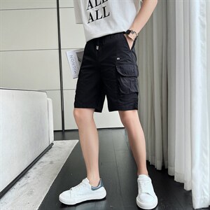 夏季5五裤短裤子男士夏季薄款韩版潮流弹力四分休闲中裤夏天马裤，男装牛仔裤，电商A327