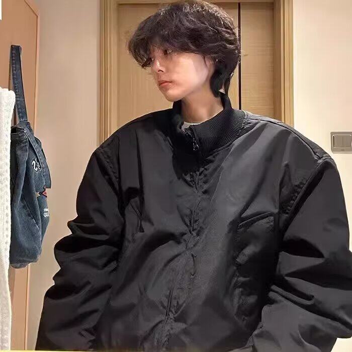 美式飞行夹克棉服男款春秋廓形情侣外套高级感立领夹棉棒球服,男装夹克,星座506A