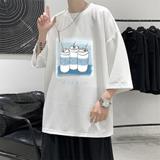 Q11148-P30春夏季七分袖t恤男大码五分袖男短袖中袖大皂风，男装T恤，电商A040