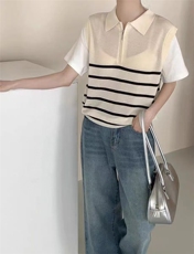 高档夏季新款t恤女短袖圆领宽松休闲正肩穿搭简约洋气小众ins，女装T恤，唐诺