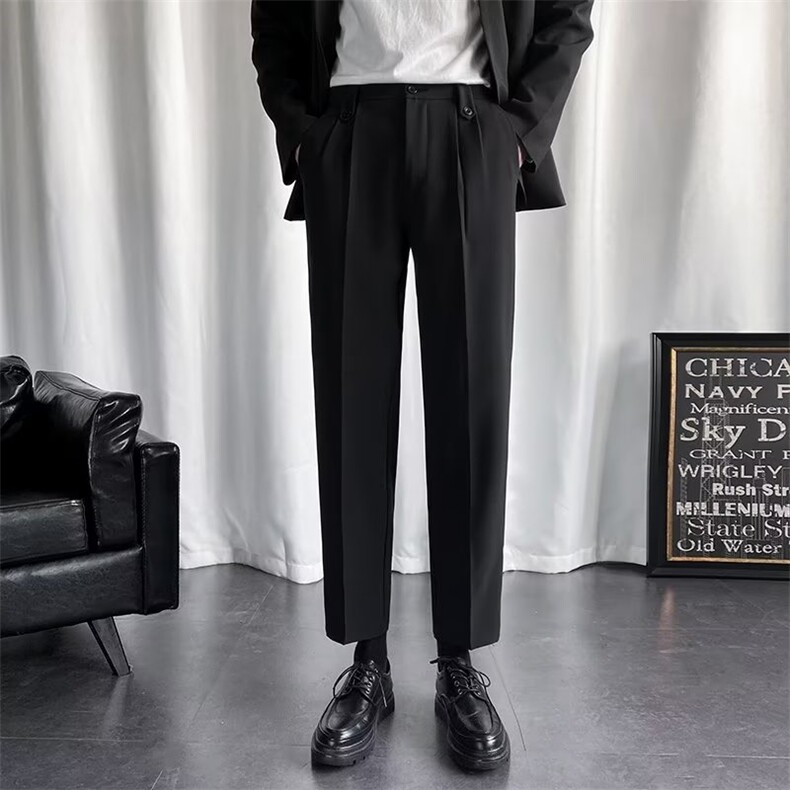 春夏季男士职业正装两件套学生免烫长袖衬衫垂感西裤大码K61,男装西裤,星座1116A-2（原606A-1）