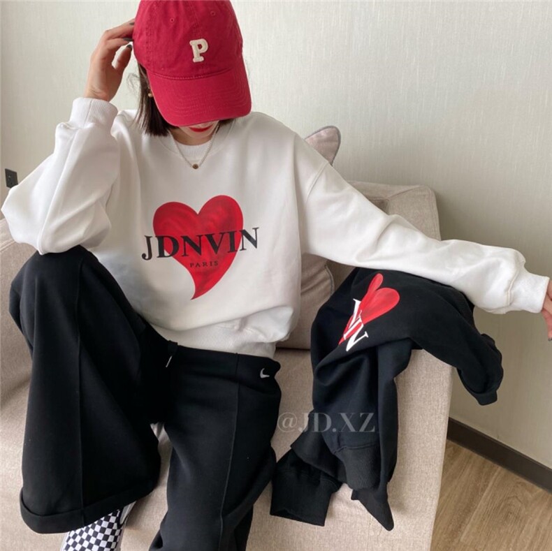 爱心卫衣，女装卫衣/绒衫，简单小珍