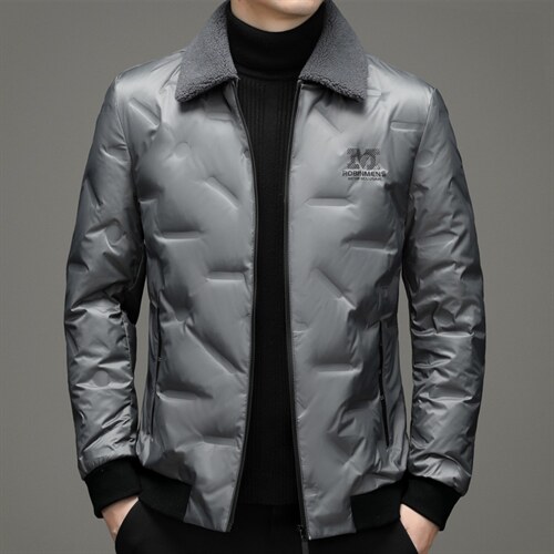 新款男士短款羽绒服男中年可脱毛领羽绒休闲外套SNNYR99667-P225，男装羽绒服，电商B212（原钱塘6029）