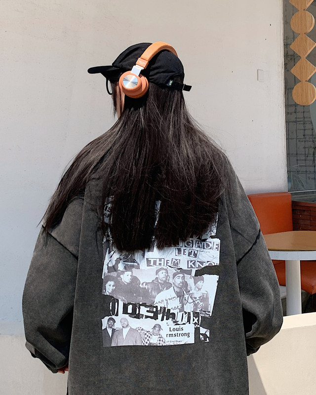 2024新款秋装复古美式水洗做旧宽松圆领卫衣301B-JB7891-P58,男装卫衣,星座301B