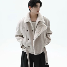 毛领棉服宽松潮牌高街加绒情侣外套网B142-P130，男装棉衣，星座910-1