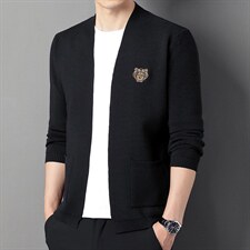 男士秋季针织开衫薄款透气商务休闲中年时尚百搭外套男装上衣，男装针织衫/毛衣，电商B212（原钱塘6029）